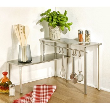 Raft de bucatarie pe colt, Wenko, 2 niveluri, 45x45x32 cm Raft de bucatarie pe colt, Wenko, 2 niveluri, 45x45x32 cm