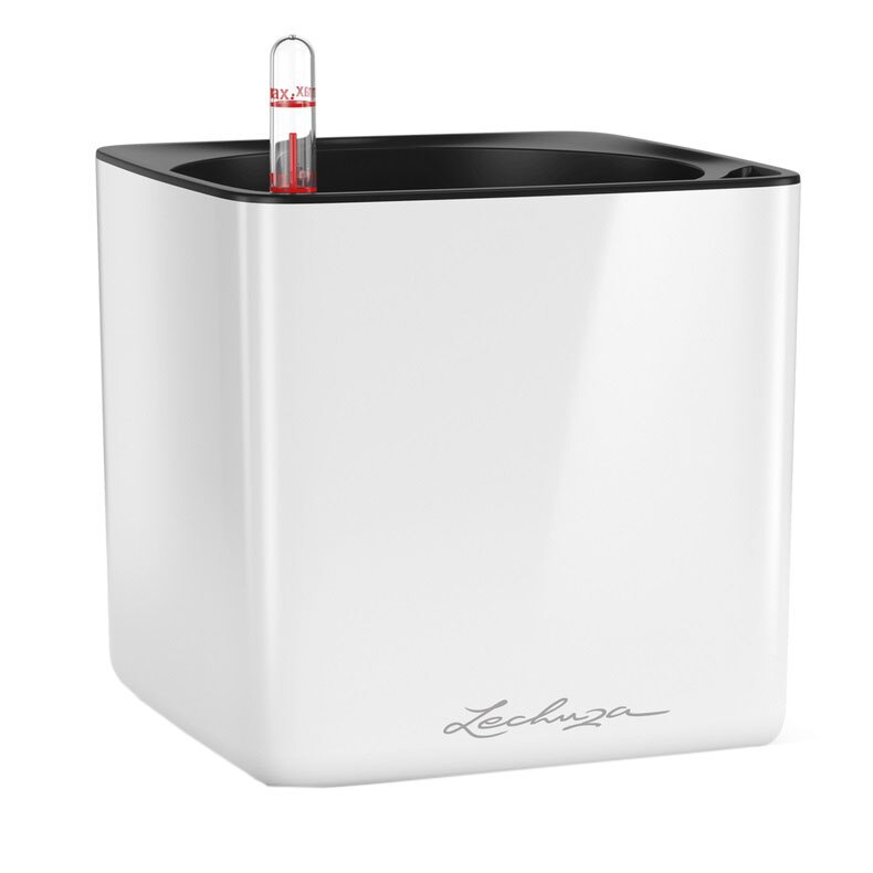 Ghiveci Lechuza Cube Glossy 16 (17 x 17 x 16 cm) Alb 13520