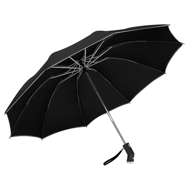 Umbrela pliabila pentru barbati, Maner lung, Automata, 105 x 62 cm, Negru