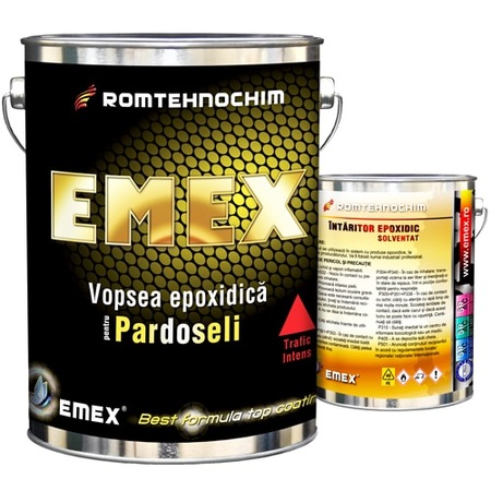 Vopsea Epoxidica pentru Pardoseli si Trafic "EMEX", Maro, Bidon 4 KG, Intaritor inclus