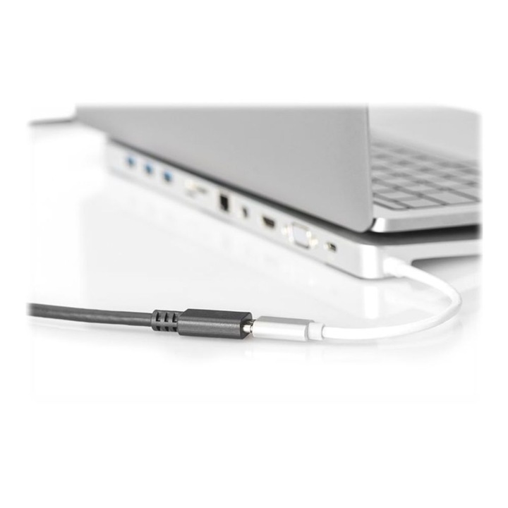 Assmann USB-C apa - USB-C anya Hosszabbító kábel 1m - Fekete (AK-300210-007-S)