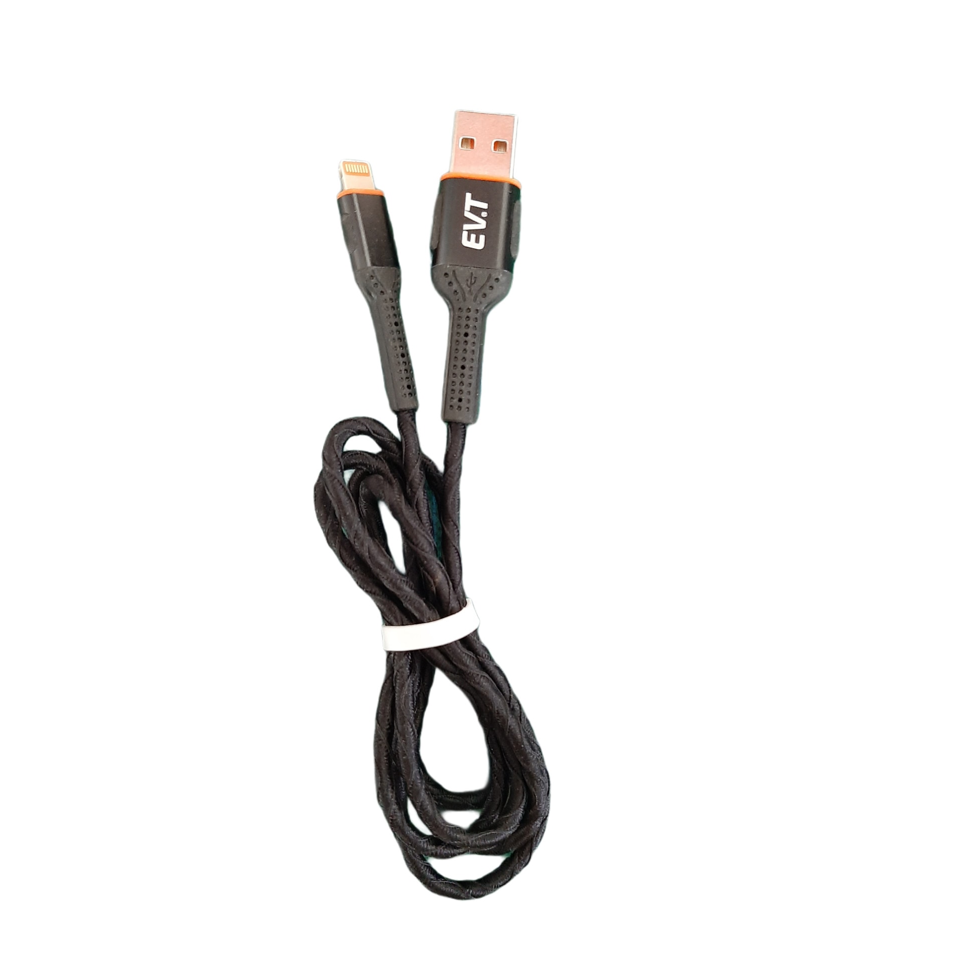 Cablu de incarcare rapida si transfer de date, 1m, Lightning, EVTrend® Premium, pentru telefon sau tableta Apple, conector USB, conector Lightning, Negru
