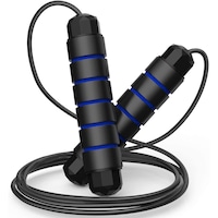 Coarda de Sarit GO4FIT®, Jump Rope cu Rulmenti, Nu se Incurca si Nu se Rasuceste, Lungime Ajustabila pana la 2.8 m, Manere Usoare cu Spuma cu Memorie, Cablu PVC, pentru Cardio, Fitness si Incalzire, Incepatori si Avansati