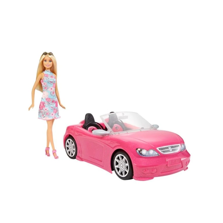 Set de joaca papusa Barbie cu vehicul inclus, 35 cm