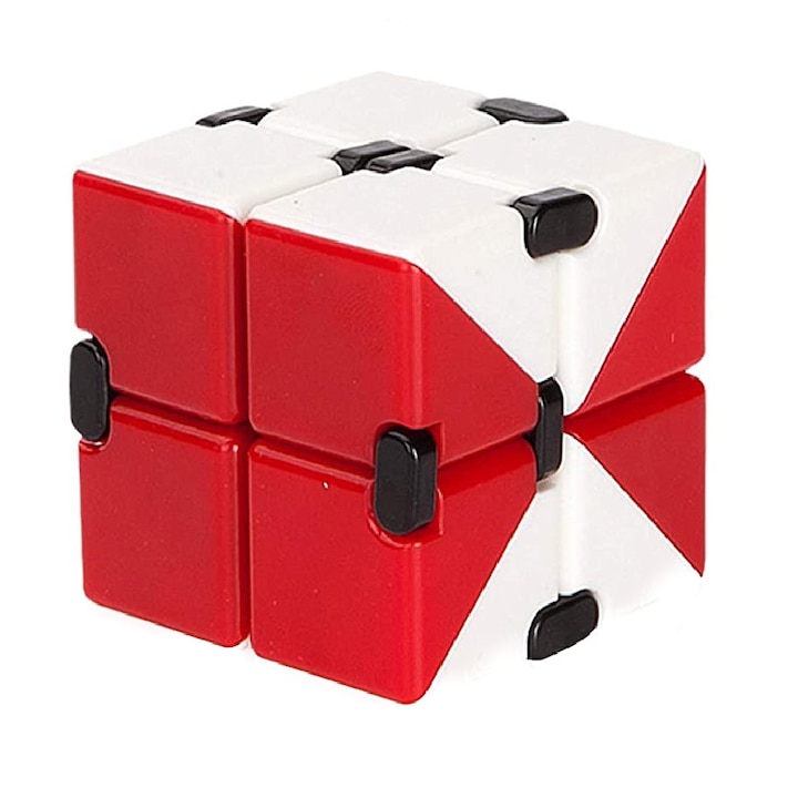 Infinity Magic Cube Stresszoldó rubik kocka, fehér/piros, 4x4x4 cm