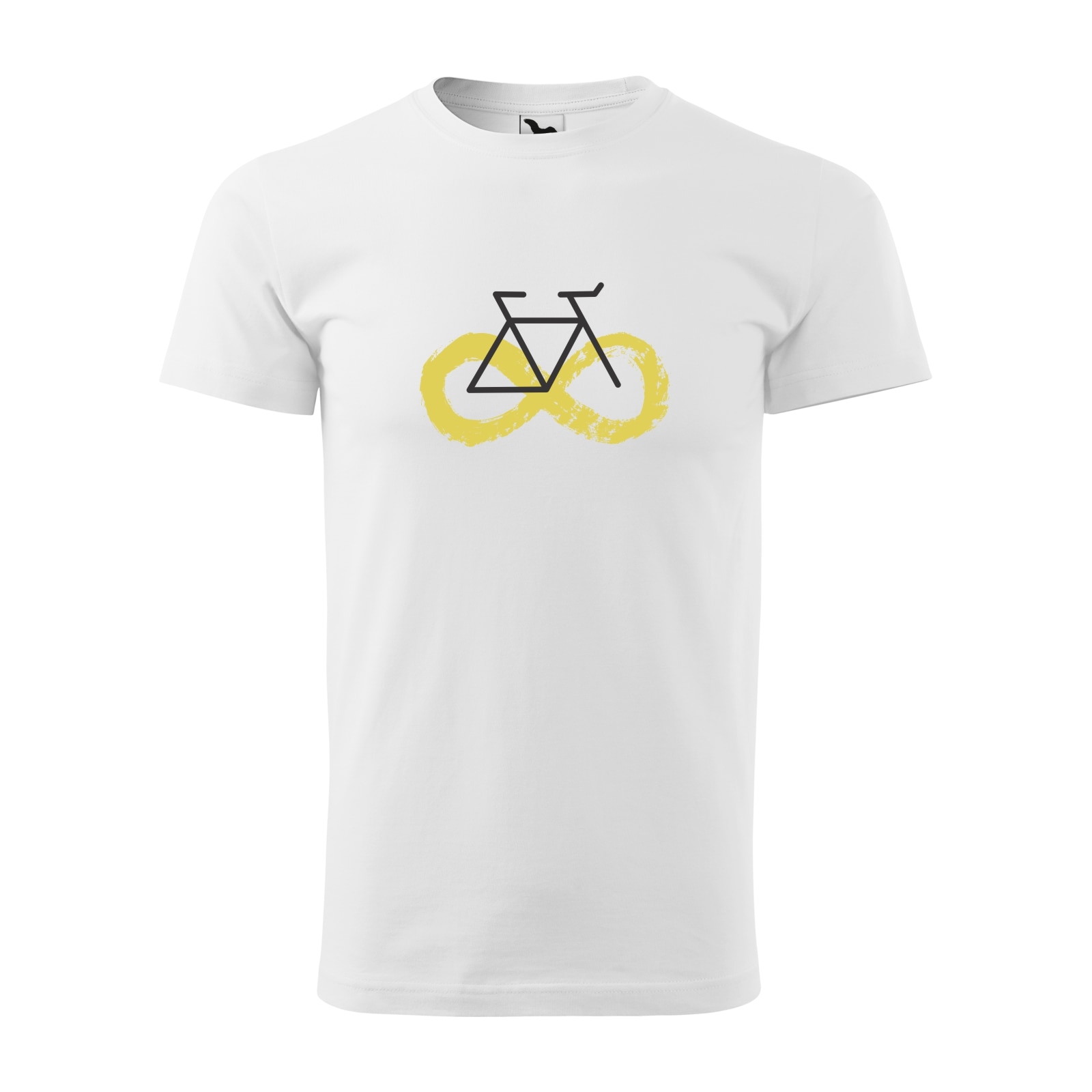 Tricou alb barbati, idee de cadou, pentru biciclisti, Infinite Bike, marime L