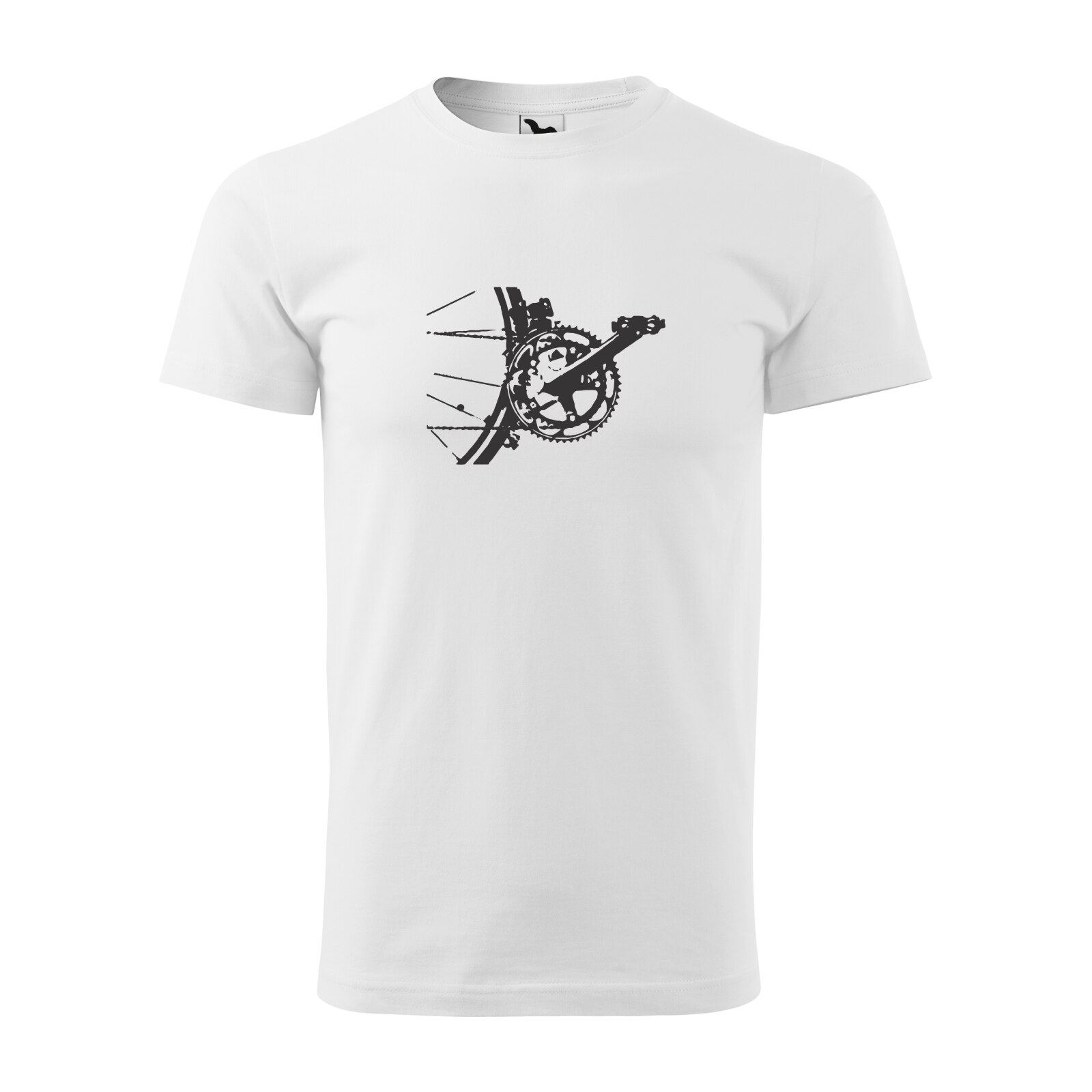 Tricou alb barbati, idee de cadou, pentru biciclisti, Pedal Hard, marime L
