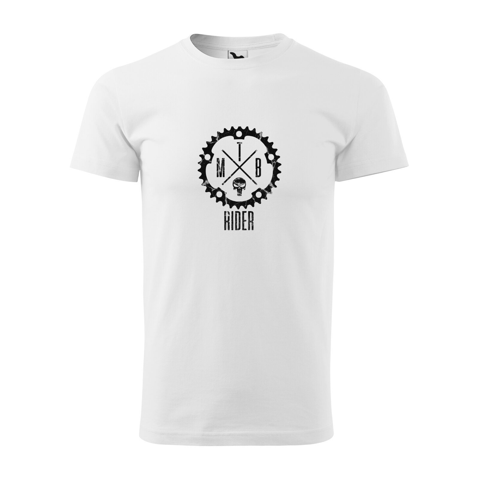 Tricou alb barbati, idee de cadou, pentru biciclisti, MTB Rider, marime L