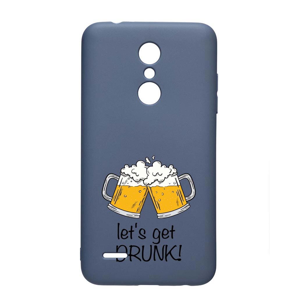 Husa LG K11 / K11 Plus / K10 2018, Let's Get Drunk, rezistenta la uzura, anti-alunecare, din silicon Premium, AlaskanBlue, AB170