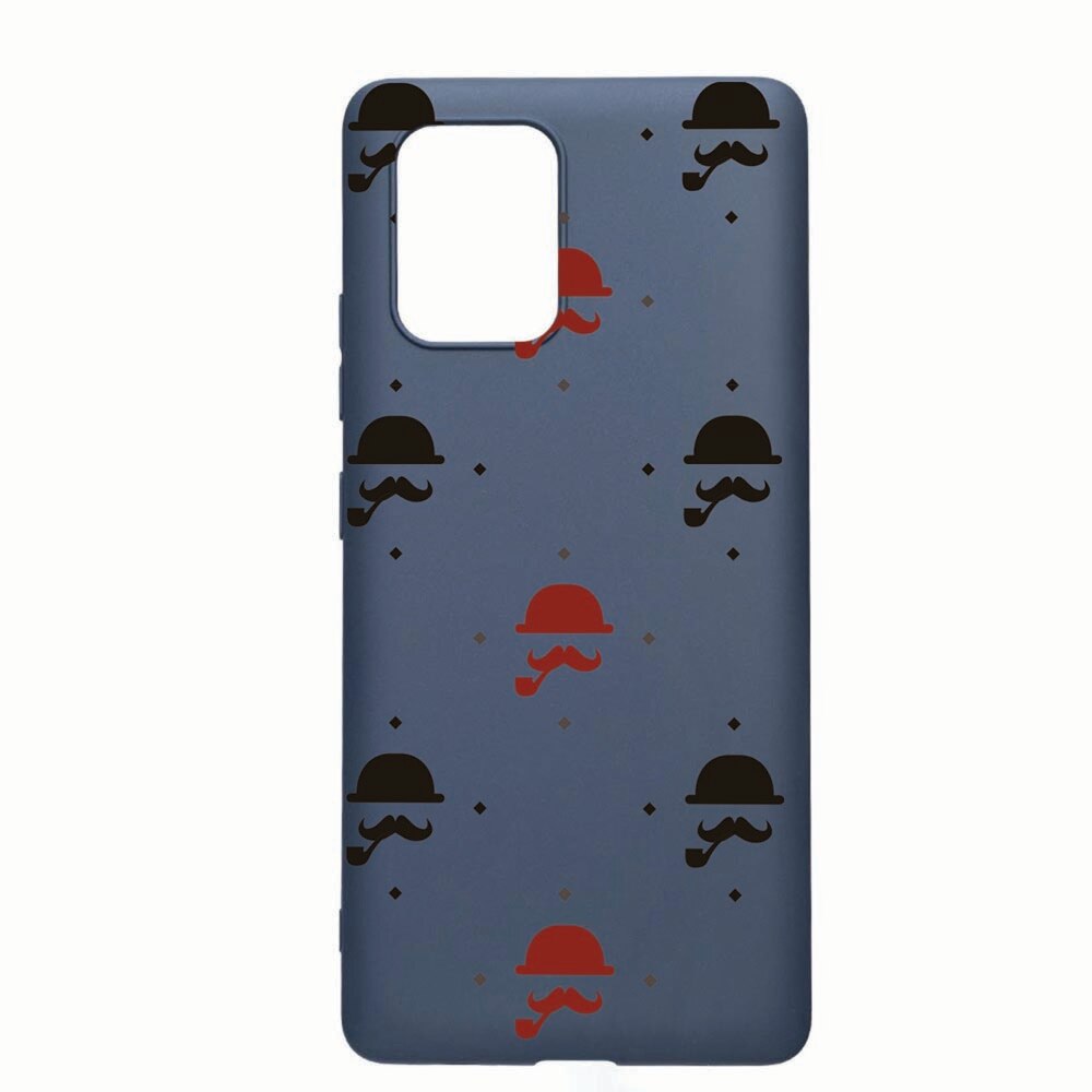 Husa Samsung Galaxy S10 Lite / A91, Mustache, rezistenta la uzura, anti-alunecare, din silicon Premium, AlaskanBlue, AB180