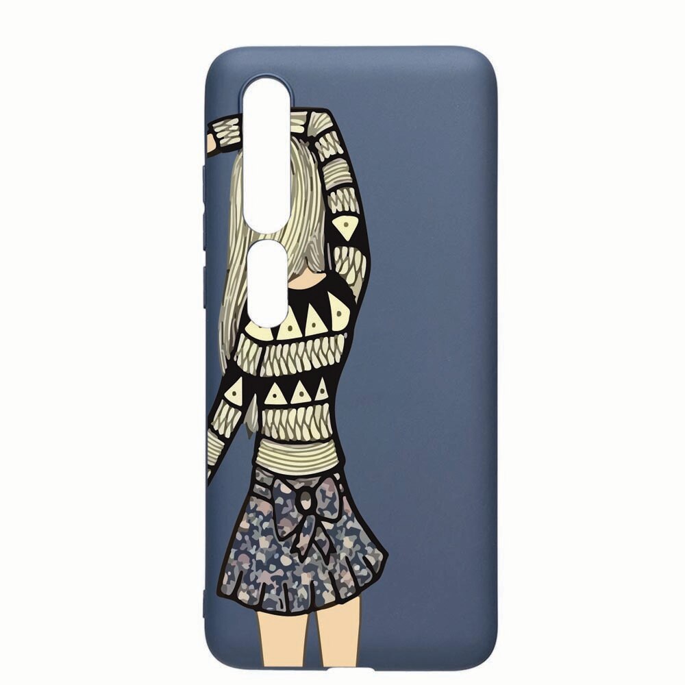 Husa Xiaomi Mi 10 / Mi 10 Pro, Girl, rezistenta la uzura, anti-alunecare, din silicon Premium, AlaskanBlue, AB187