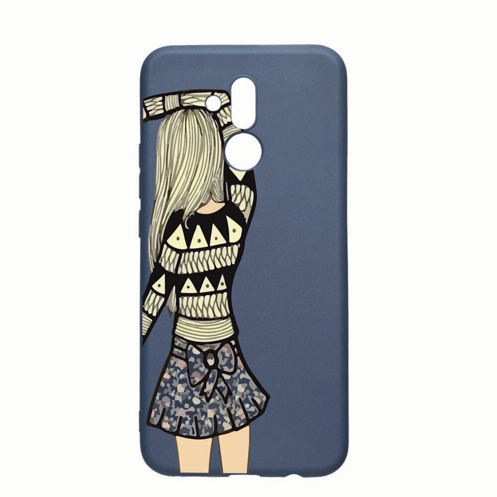 Husa Huawei Mate 20 Lite, Girl, rezistenta la uzura, anti-alunecare, din silicon Premium, AlaskanBlue, AB187