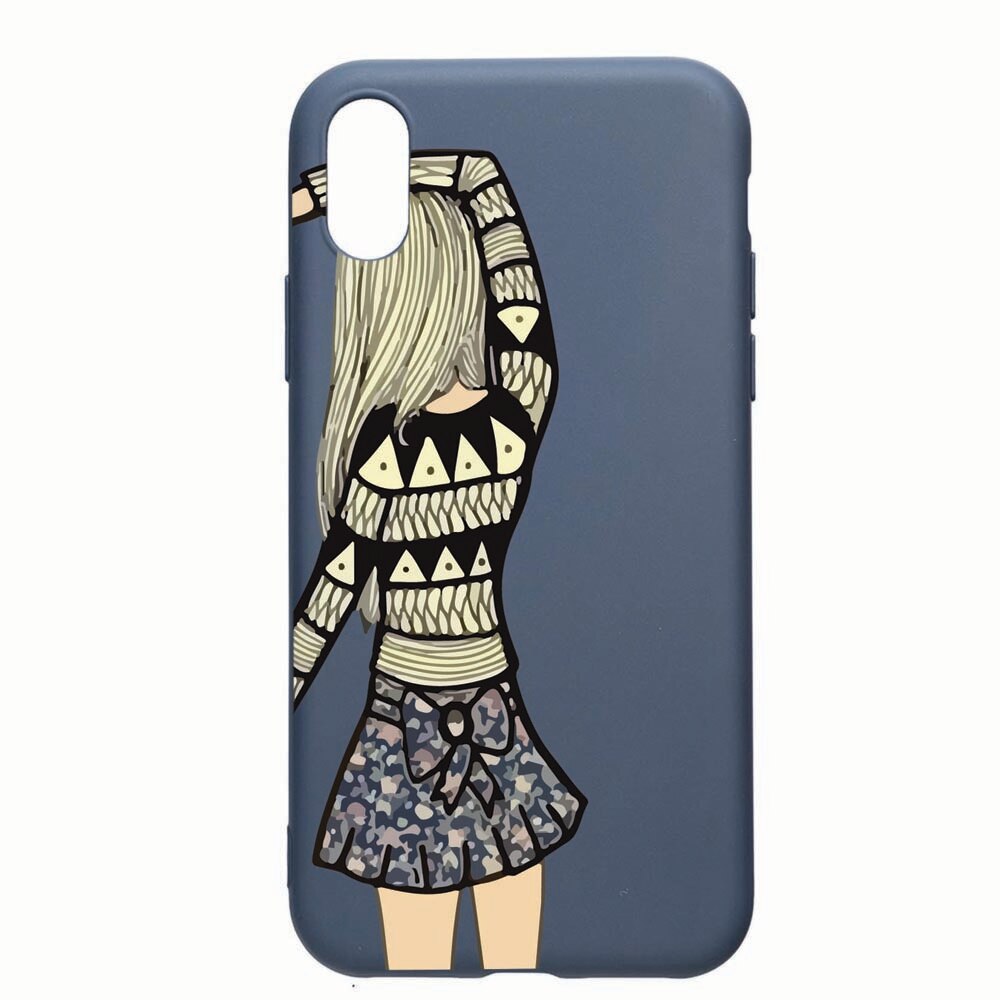 Husa Samsung Galaxy A10, Girl, rezistenta la uzura, anti-alunecare, din silicon Premium, AlaskanBlue, AB187