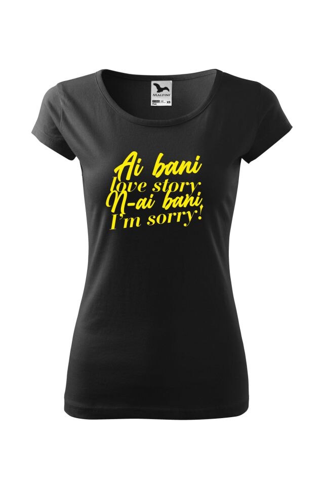 Tricou femei personalizat Ai Bani, Adler, Negru