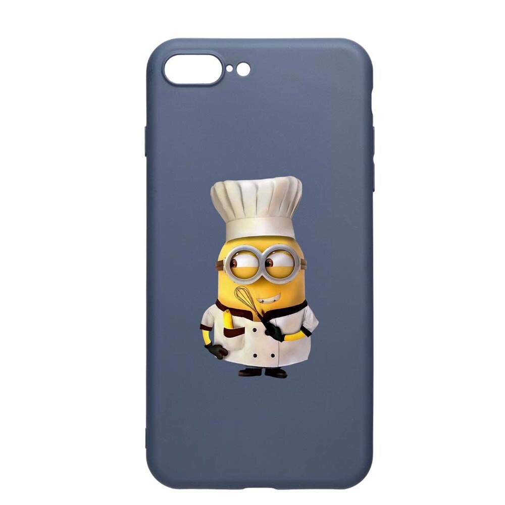 Husa Apple iPhone 8 Plus / 7 Plus, Minion Chef, rezistenta la uzura, anti-alunecare, din silicon Premium, AlaskanBlue, AB215