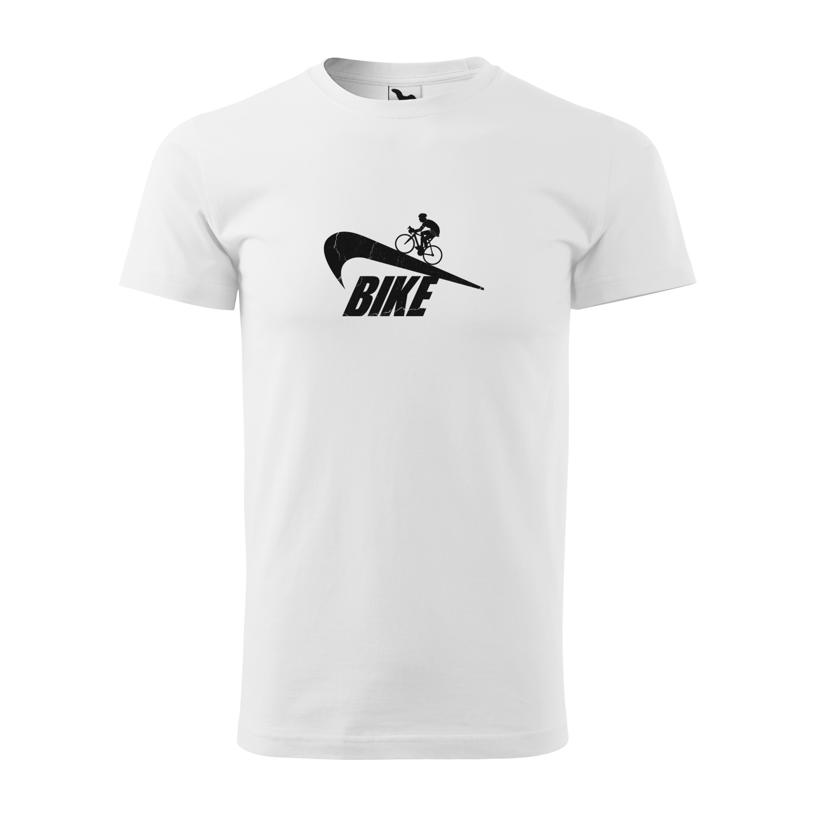 Tricou alb barbati, idee de cadou, pentru biciclisti, Bike the Nike, marime L