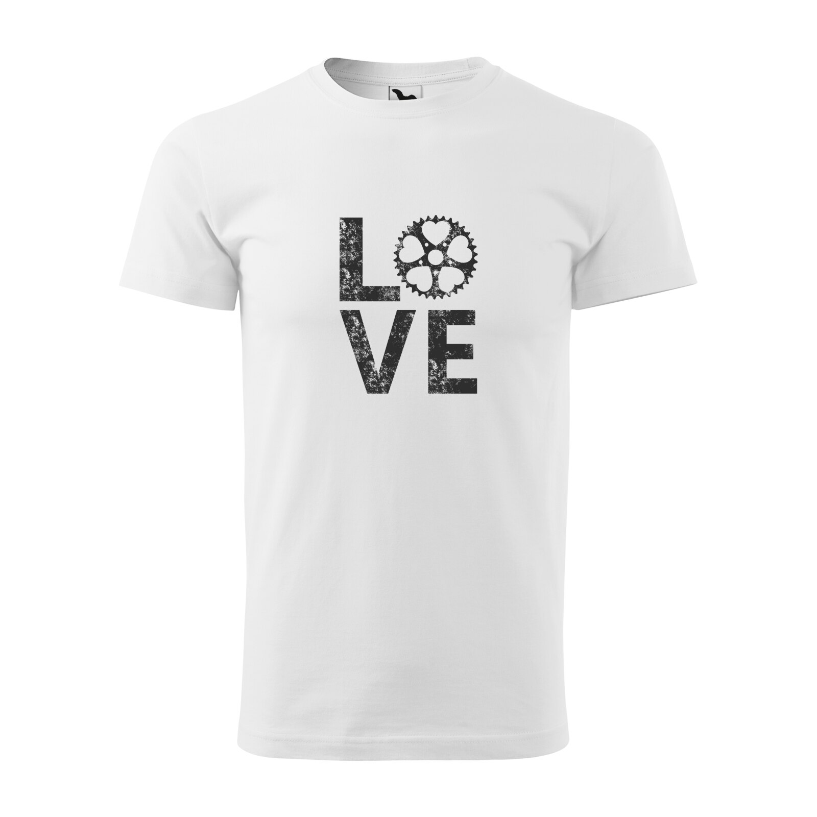 Tricou alb barbati, idee de cadou, pentru biciclisti, Love to Bike, marime L