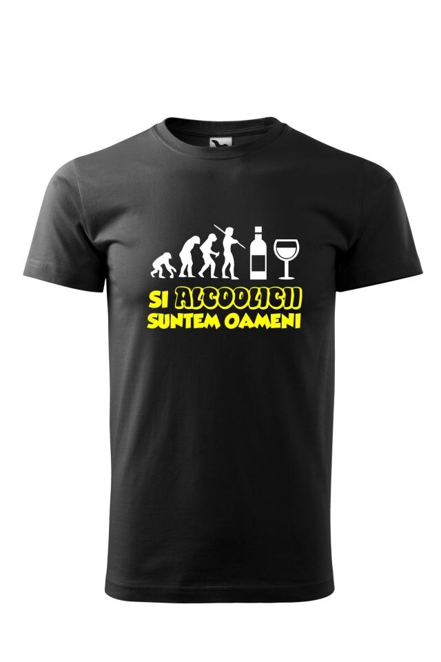 Tricou barbati personalizat Alcoolicii, Adler, Negru