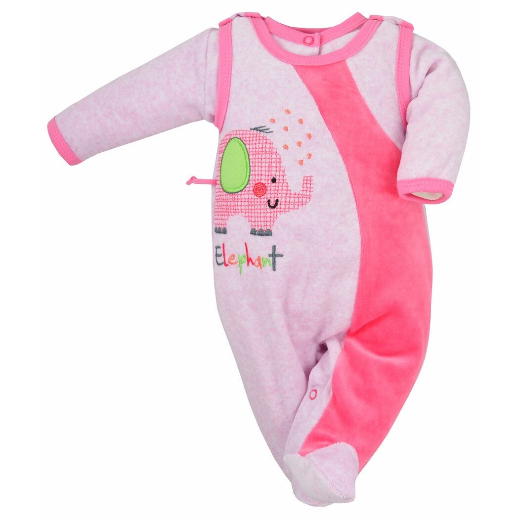 Compleu 2 piese salopeta si bluza pentru fete Koala Dumbo 05-415R, Roz