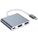 EVTrend адаптер, 3 в 1, USB-C към USB, HDMI, USB-C, модел HC-04B, сив