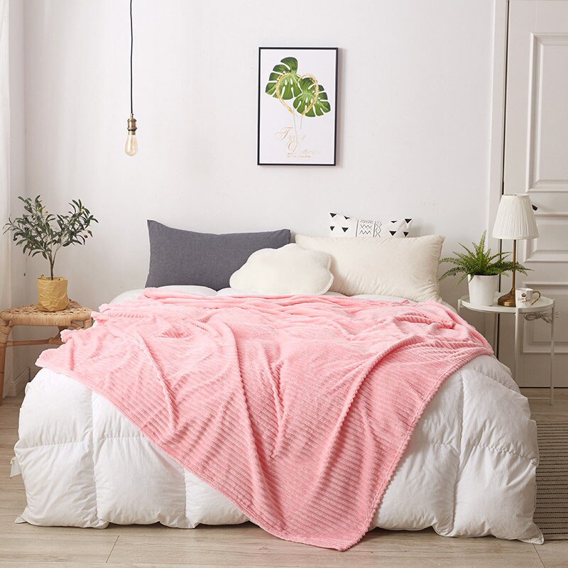 Patura de plus in roz 160x200