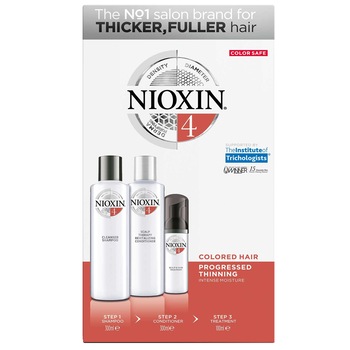 Kit impotriva caderii parului Nioxin System 4: Sampon, 300 ml + Balsam, 300 ml + Tratament, 100 ml Kit impotriva caderii parului Nioxin System 4: Sampon, 300 ml + Balsam, 300 ml + Tratament, 100 ml