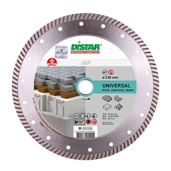 Disc diamantat Bestseller Universal 230mm Turbo 230x2,6x9x22,23 Caramida, beton Disc diamantat Bestseller Universal 230mm Turbo 230x2,6x9x22,23 Caramida, beton