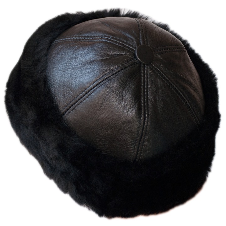 Мъжки калпак Dazoriginal, Естествена кожа, 56-61cm, Черен