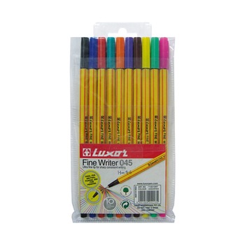 Set 10 culori fineliner Luxor Fine Writer 0.45 mm Set 10 culori fineliner Luxor Fine Writer 0.45 mm