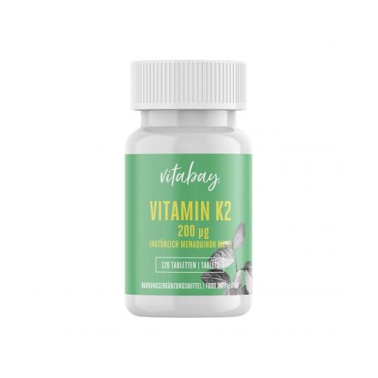 Vitabay Vitamin K2 MK7 200 mcg 120 веган таблетки eMAG.bg