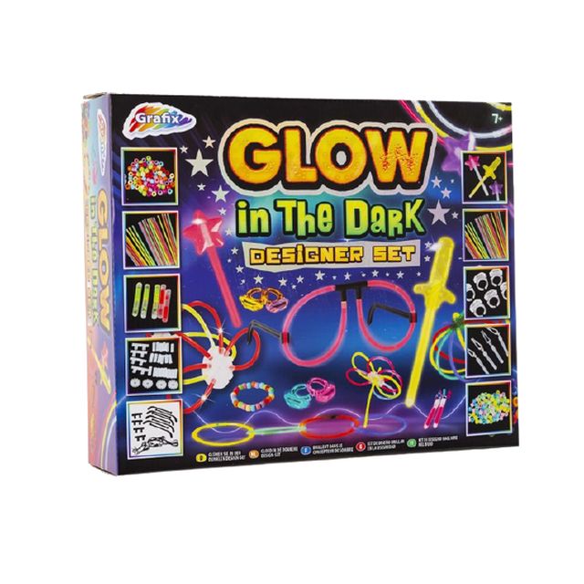 Set de artizanat Designer Glow In The Dark, Grafix, 250 pcs, 30x25x8 cm