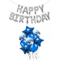 set baloane aniversare cu confetti culoare albastru  baloane happy birthday argintiu its party time imagen 55_0_
0