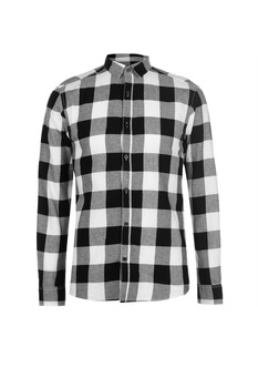 Camasa barbati, Only Gudmund LS, Bumbac, L EU, Negru/Alb Camasa barbati, Only Gudmund LS, Bumbac, L EU, Negru/Alb