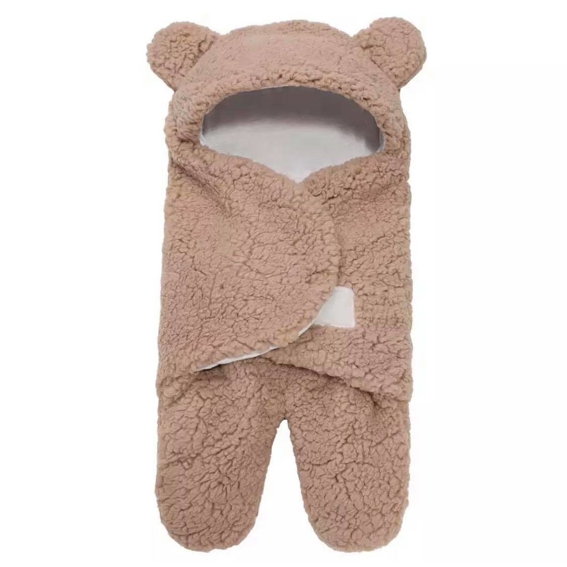 Sac de infasare cu picioare pentru bebelusi, PARASHKEVOVI, Maro Plush