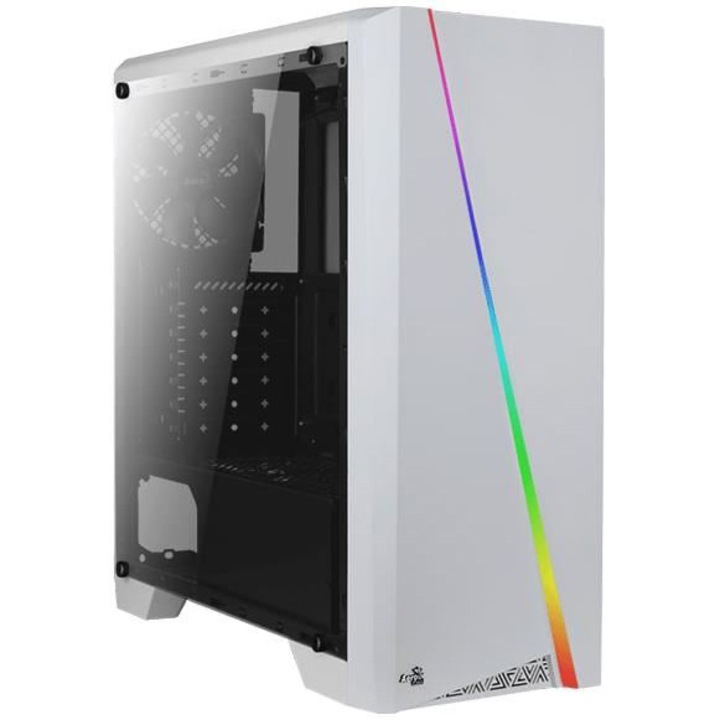 Компютърна кутия Aerocool Cylon Tempered Glass, Mid-Tower, Без захранващ блок, ATX, White