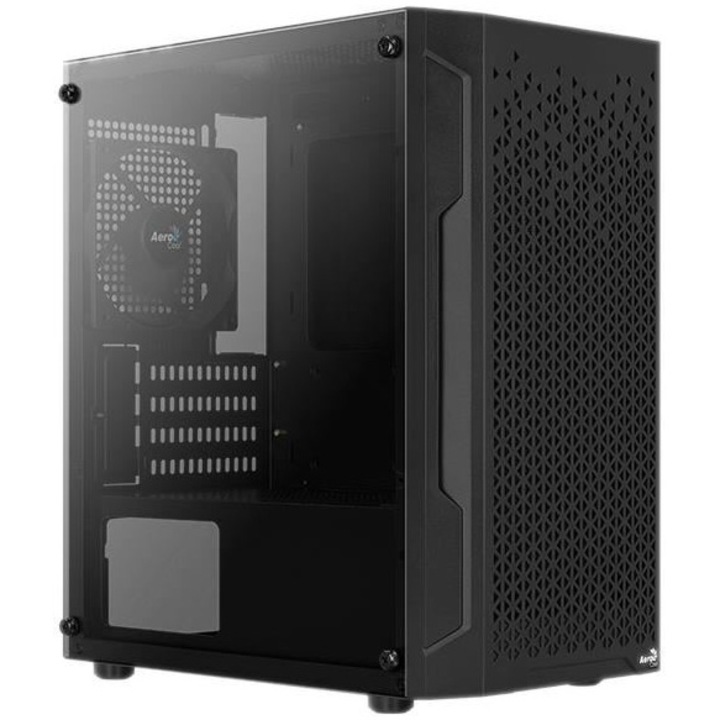 Компютърна кутия Aerocool Trinity Mini V1, Mini Tower, Без захранващ блок, mATX, Black