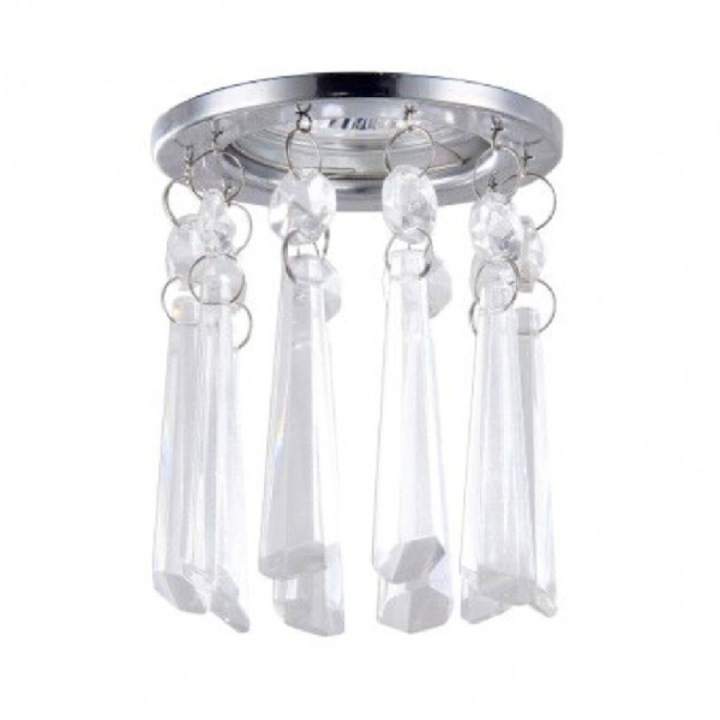 Luna álló Lightex, kerek króm + kristályok LS400205, Ф85x110mm, MR 16