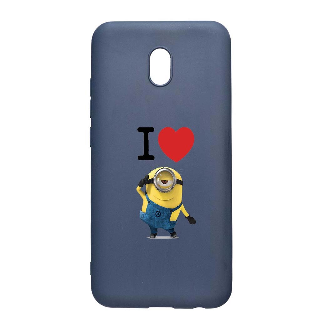 Husa Xiaomi Redmi 8A, I Love Minion, rezistenta la uzura, anti-alunecare, din silicon Premium, AlaskanBlue, AB216