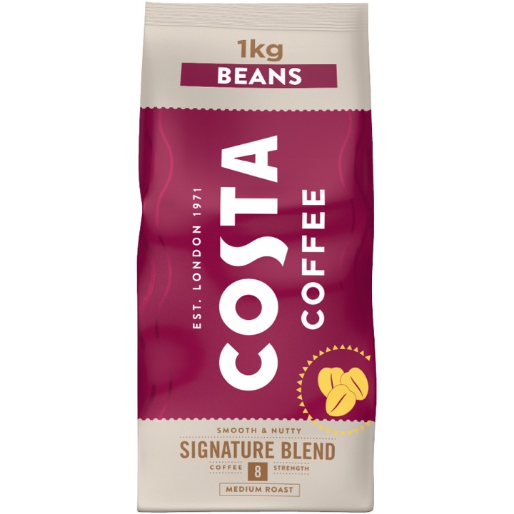 Cafea boabe Signature Blend Medium, Costa Coffee, 1kg