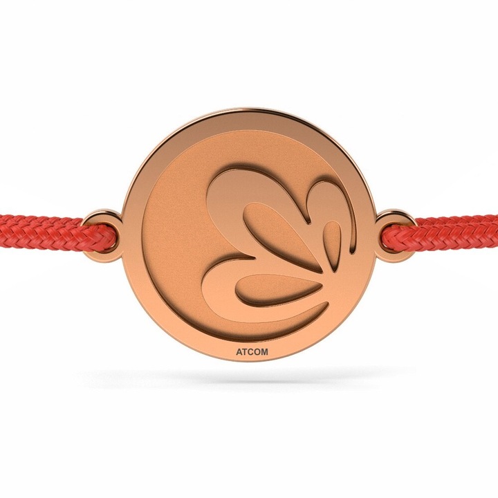 Модел гривна от розово злато гравирано цвете лотос