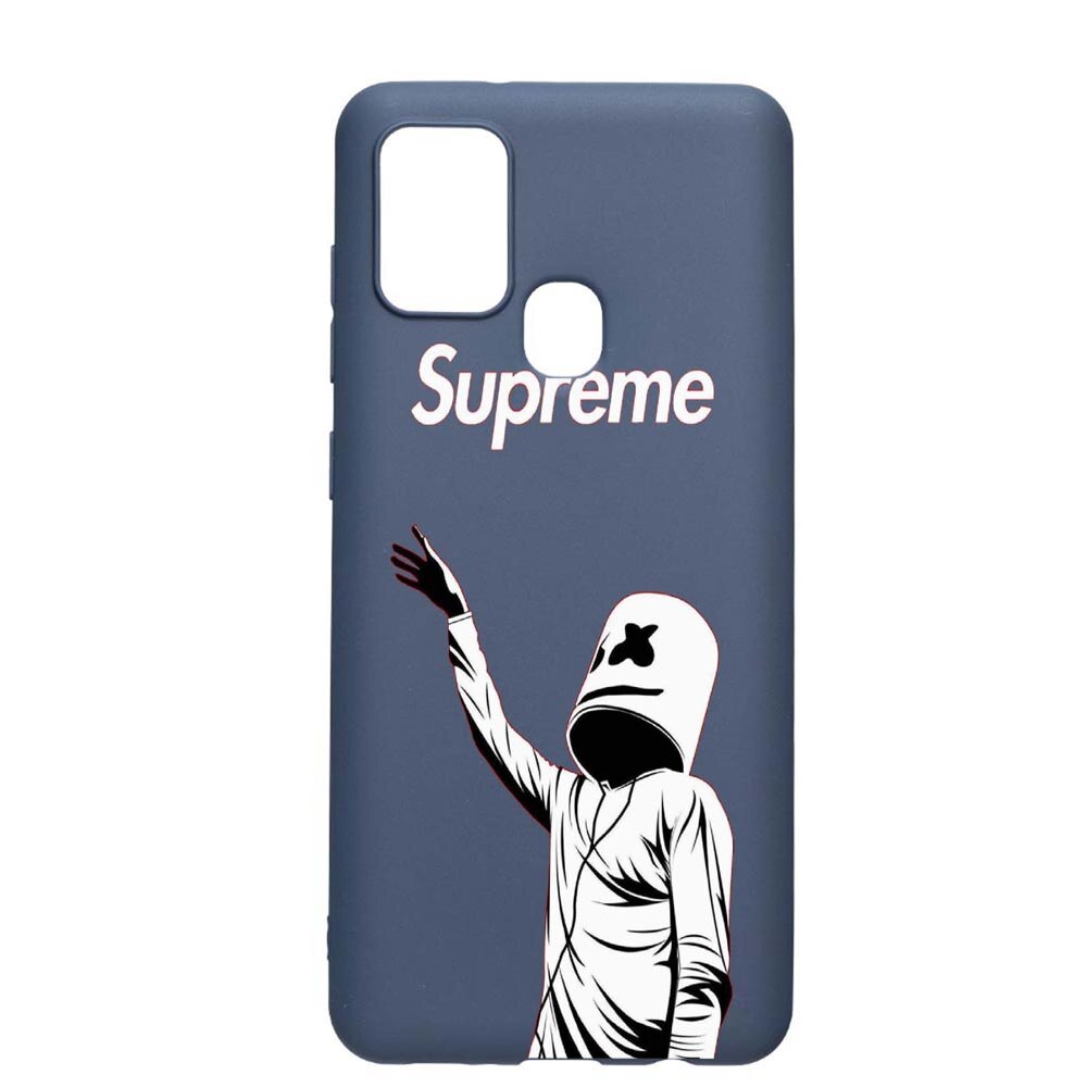 Husa Samsung Galaxy A21s, Supreme, Marshmello, rezistenta la uzura, anti-alunecare, din silicon Premium, AlaskanBlue, AB255