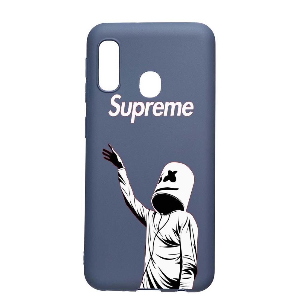 Husa Samsung Galaxy A20e, Supreme, Marshmello, rezistenta la uzura, anti-alunecare, din silicon Premium, AlaskanBlue, AB255