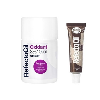 Kit vopsire gene si sprancene, Refectocil, Vopsea Nr.3 maro 15ml si Oxidant Crema 100ml Kit vopsire gene si sprancene, Refectocil, Vopsea Nr.3 maro 15ml si Oxidant Crema 100ml