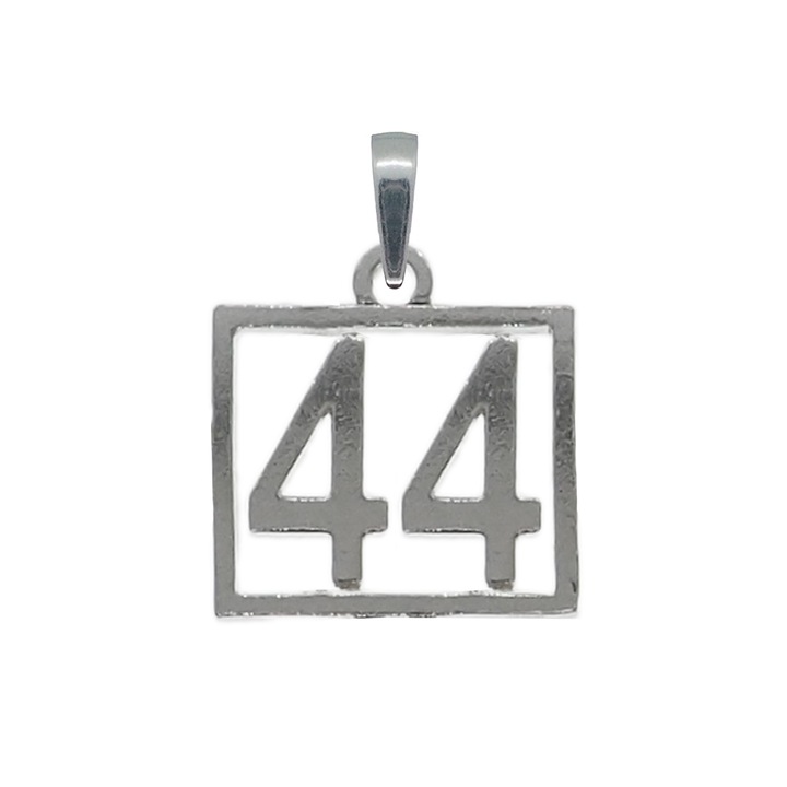 Pandantiv argint Cifra 44 numar norocos cifre aniversare 10254_4275 Dras 44 Argintiu
