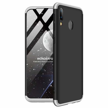 Husa protectie 360° (fata+spate) pentru Samsung Galaxy A40, GKK, Policarbonat, Negru/Argintiu Husa protectie 360° (fata+spate) pentru Samsung Galaxy A40, GKK, Policarbonat, Negru/Argintiu