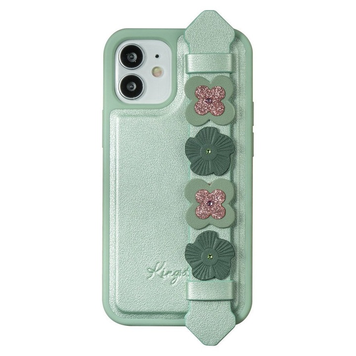 Калъф за телефон Kingxbar Sweet Series с оригинални Swarovski кристали за iPhone 12 Pro Max, зелен