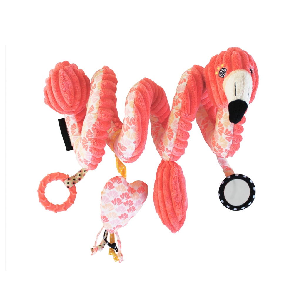 Jucarie interactiva spiralata flamingo Les Deglingos pentru bebelusi