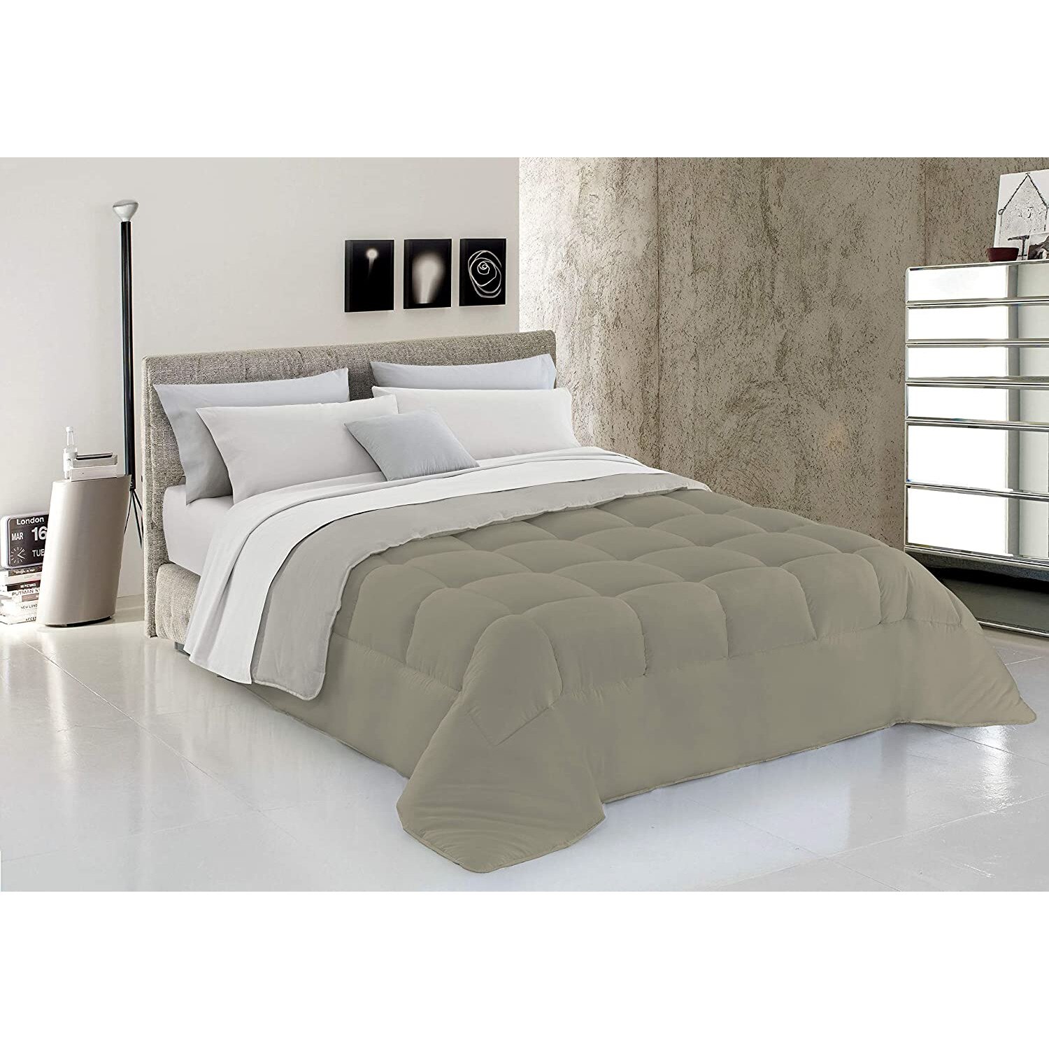 Plapuma de iarna MB, microfibra ,200x250 cm, culoare gri/bej