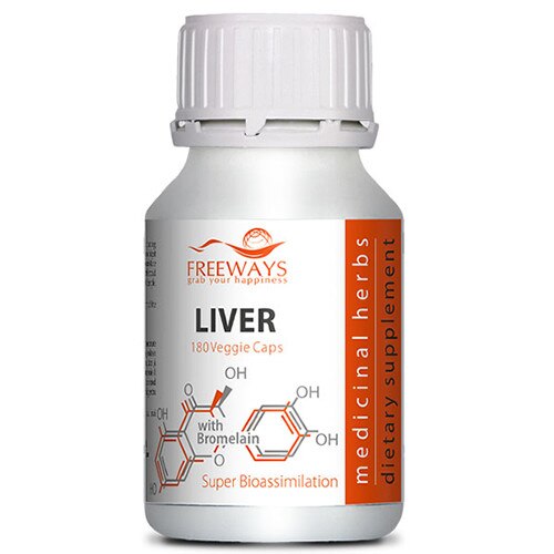 Liver cu Bromelaina, Freeways, 180 capsule vegetale, supliment alimentar hepatoprotector