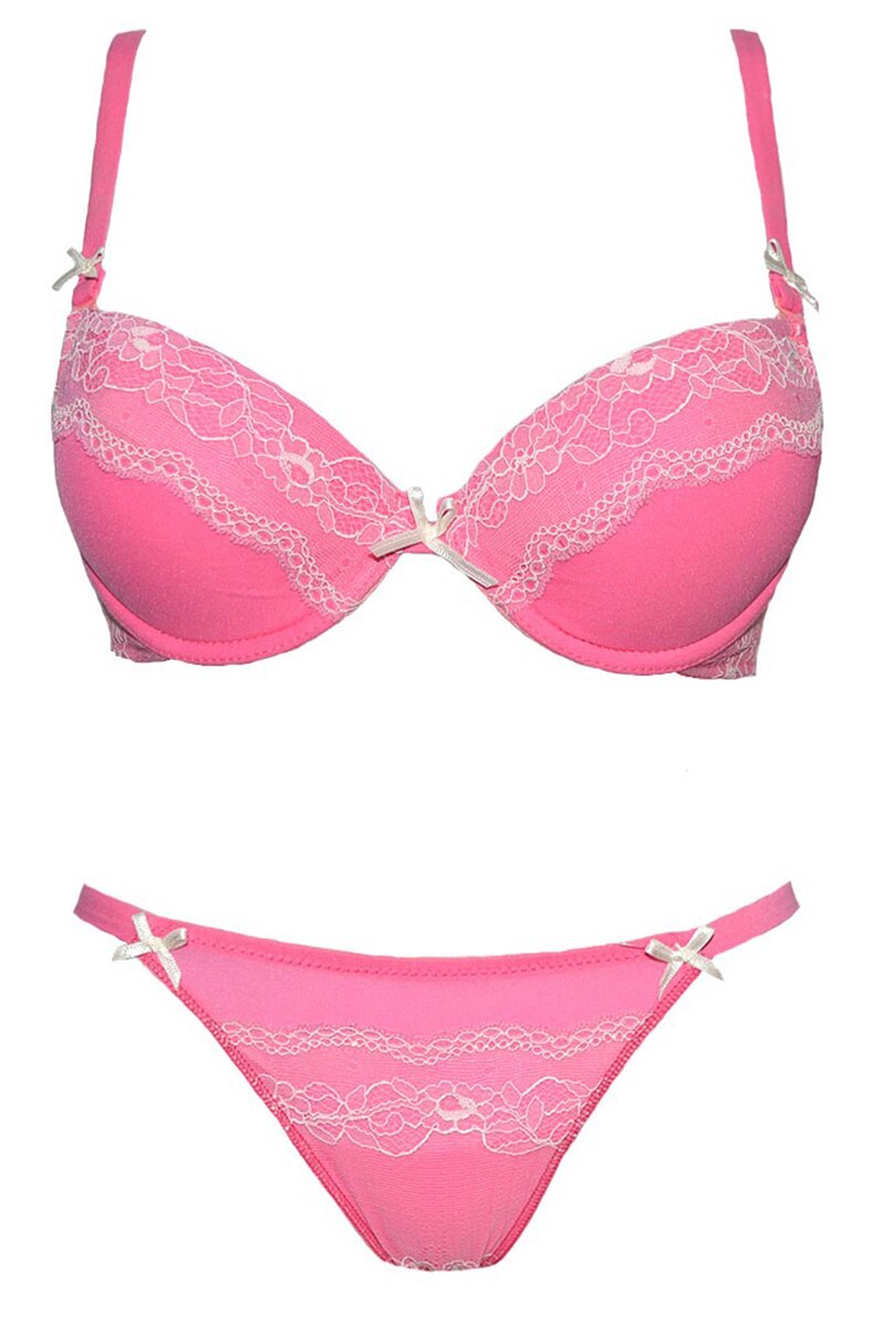 Set lenjerie intima dama Venerastyle, Nansy 01/02, Roz siclam, 70B EU